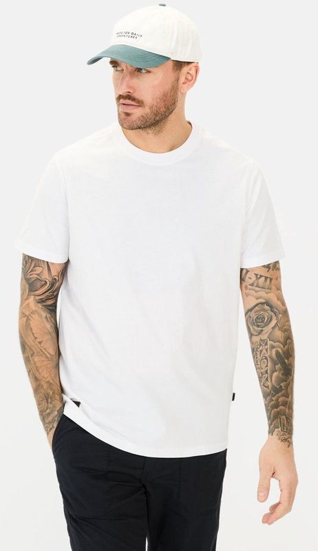 camel active - T-shirt - Wit - Biologisch Katoen