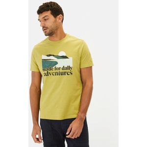 camel active - T-shirt - Lichtgroen - Biologisch Katoen - Regular Fit