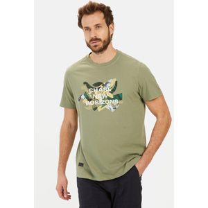 Camel Active - T-shirt - Donker Groen - Biologisch Katoen - Regular Fit