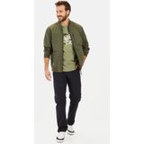 camel active T-shirt met print van duurzame organic cotton - Maat menswear-S - donkergroen