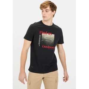 camel active - T-shirt - Groen - Biologische Katoen - Regular Fit