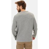 camel active - Longsleeve Shirt - Grijs - Gewatteerd Patroon