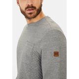 camel active - Longsleeve Shirt - Grijs - Gewatteerd Patroon