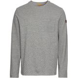 camel active - Longsleeve Shirt - Grijs - Gewatteerd Patroon