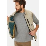 camel active - Longsleeve Shirt - Grijs - Gewatteerd Patroon