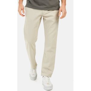 camel active Chinobroek met trekkoord van een linnenmix - Maat menswear-34/30 - Beige