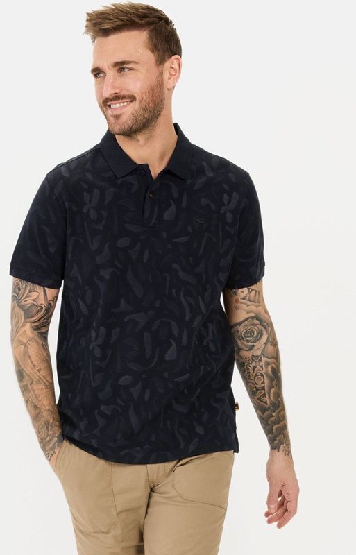 Poloshirt - Katoen - Zijsplitten - Camel Active