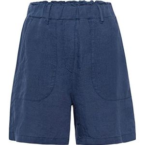 BRAX Dames Style Mel Marcie bermuda Pure Linnen jeansshort, blauw, 36W / 32L