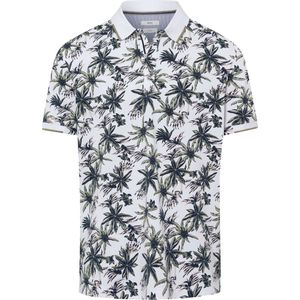 Brax - Polo - Wit - Katoen/Elastaan - Normale Fit Met Print