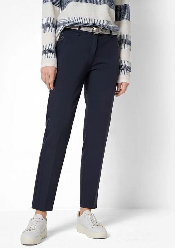 Pantalon - Maron - Pantalon - Effen - 7/8 Lengte, Mid Waist, Ritssluiting