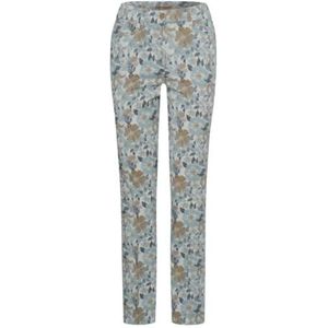 Raphaela by Brax Lorella Kick Aquarell Flowers Vrijetijdsbroek voor dames, Parel/Blauw