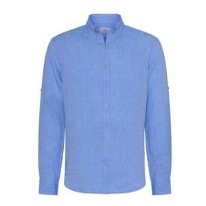 Modern fit linnen overhemd met button-downkraag, model 'Dirk'