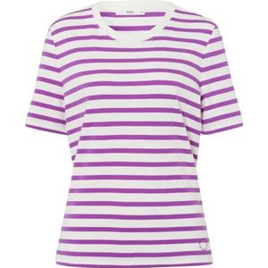 Brax Dames Style CIRA Interlock Light Striped T-shirt, lila, 44