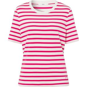 Brax Dames Style CIRA Interlock Light Striped T-shirt, magenta, 40