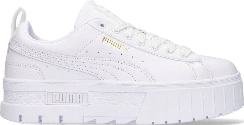 PUMA - Mayze Sneakers - Zwart/Wit - Leren Bovenwerk