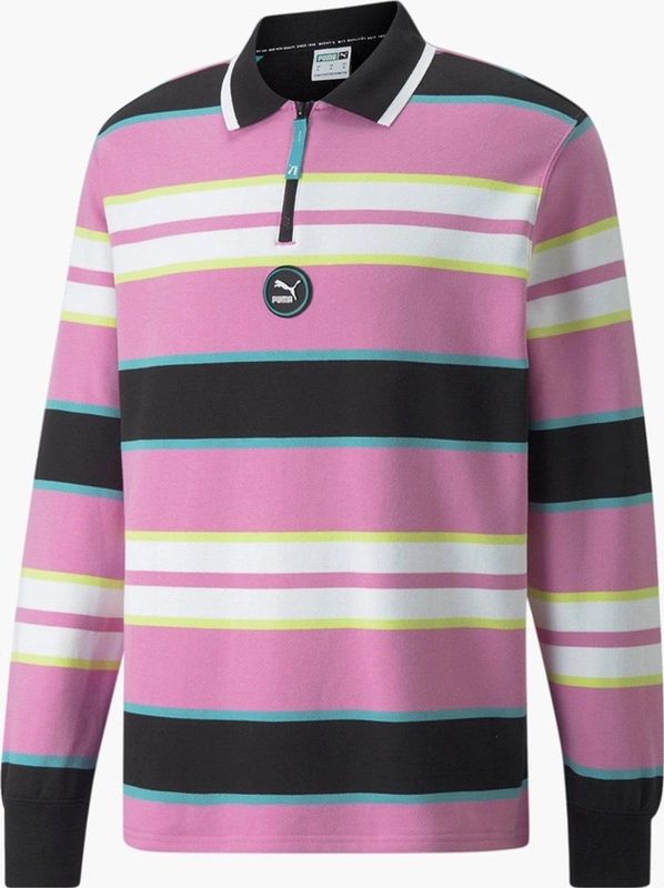 Men's t-shirt puma swxp rugby polo tr pink-white