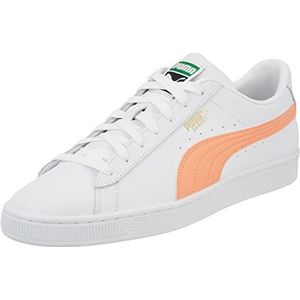 PUMA Men's Basket Classic XXI Sneaker, White-Peach Pink, 4 UK