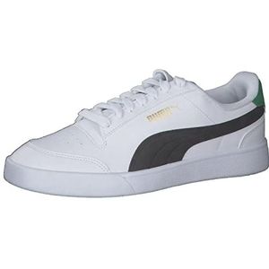Puma Shuffle Sneaker uniseks-volwassene, Wit (White Black Gold Green), 38 EU