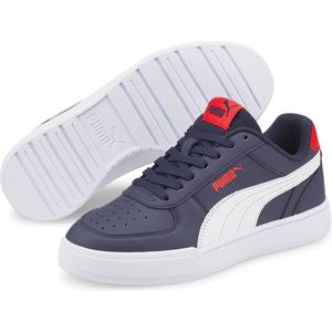 PUMA CAVEN JR Sneaker, Peacoat-White-HIGH Risk ROOD, 4 UK