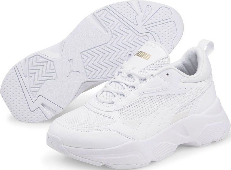 PUMA - Cassia - Damessneakers - Lage Schacht - Mesh met Leren Inzetstukken