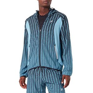 FILA RAGA Hooded Running Jacket, Adriatic Blue Fade AOP, M