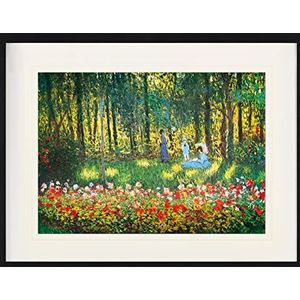 1art1 Claude Monet Poster The Artist‘s Family in the Garden Argenteuil, 1875 Ingelijste Foto Met Passepartout | Muur Foto's | In Een Fotolijstje 80x60 cm