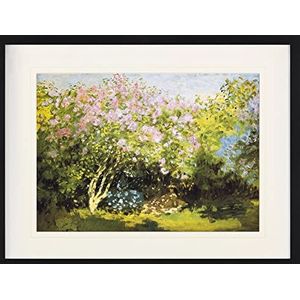 1art1 Claude Monet Poster Lilacs in the Sun, 1873 Ingelijste Foto Met Passepartout | Muur Foto's | In Een Fotolijstje 80x60 cm
