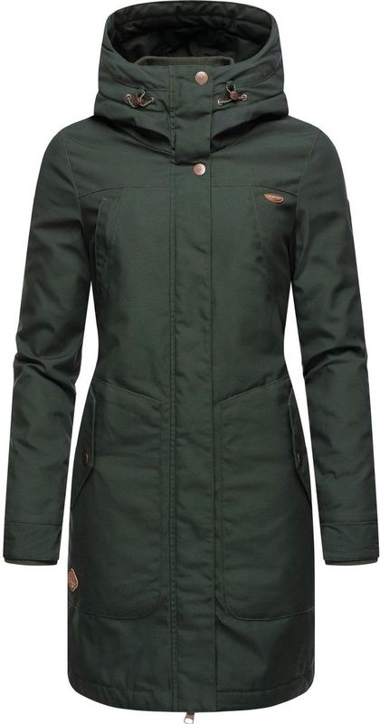 Ragwear Wintermantel 'Jannisa'  bruin / donkergroen / wit