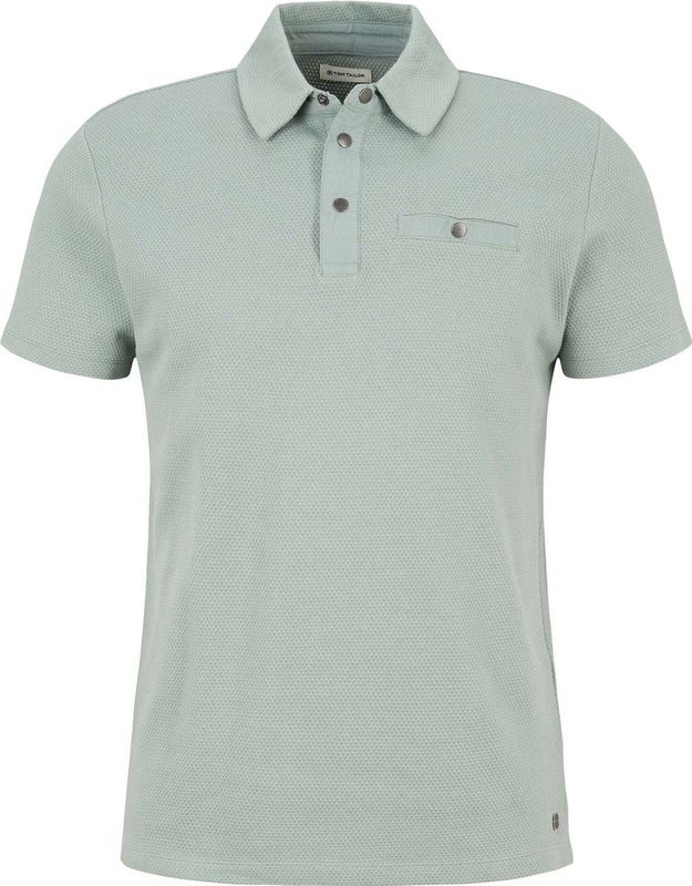 TOM TAILOR - Structured Poloshirt - Effen Kleur - Biologisch Katoen