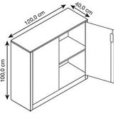CP Stahlschrank 8830-000 S10203 lichtgrau, enzianblau 120,0 x 40,0 x 100,0 cm, aufgebaut