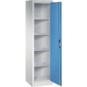 C+P Werkplaats-vleugeldeurkast, h x b x d = 1950 x 502 x 500 mm, lichtgrijs/lichtblauw