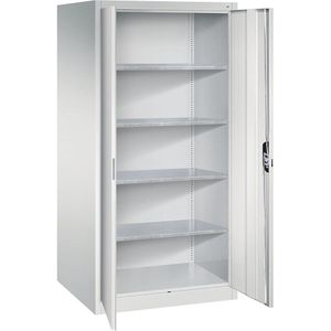 C+P Werkplaats-vleugeldeurkast, h x b x d = 1950 x 930 x 800 mm, lichtgrijs/lichtgrijs