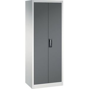 C+P Werkplaats-vleugeldeurkast, h x b x d = 1950 x 700 x 500 mm, lichtgrijs/antracietgrijs