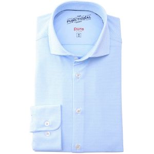 Pure Overhemd Functional Pied De Poule Blauw