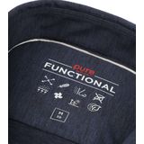 Pure The Functional Shirt KM Blauw - Heren - Overhemden Casual