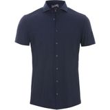 Pure The Functional Shirt KM Blauw - Heren - Overhemden Casual