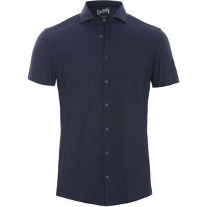 Pure The Functional Shirt KM Blauw - Heren - Overhemden Casual