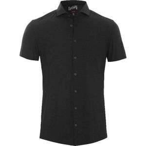 Pure Functional Slim Fit Jersey shirt zwart, Effen