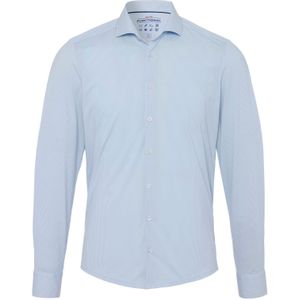 Pure Shirts Functional Lange Mouw Overhemd Micro Print Light Blue