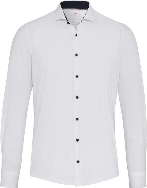 Pure Shirts - Overhemd - Wit - Lange Mouw - Functional Fit