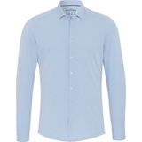 Pure - Shirt - Lichtblauw - Slim-fit - 59% Polyamide, 27% Polyester, 14% Elastan