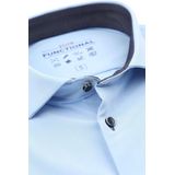 Pure - Shirt - Lichtblauw - Slim-fit - 59% Polyamide, 27% Polyester, 14% Elastan