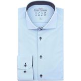 Pure - Shirt - Lichtblauw - Slim-fit - 59% Polyamide, 27% Polyester, 14% Elastan
