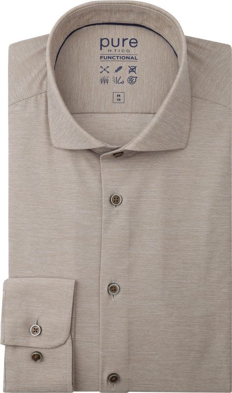 Pure - Functional Jersey Shirt - Beige - 60% Polyester / 29% Polyamide / 11% Elastaan