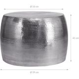 WOMO-DESIGN salontafel, Ø 53x41 cm, zilver, gemaakt van gehamerd aluminium legering