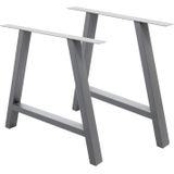 Set van 2 tafelpoten A-Design grijs, 70x72 cm, gepoedercoat staal