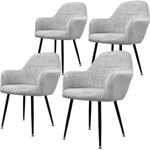 Set van 4 eetkamerstoelen Adriana velvet | ECD Germany