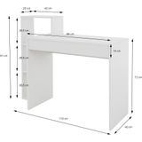 Bureau met legplank 110x72x40 cm wit ML design