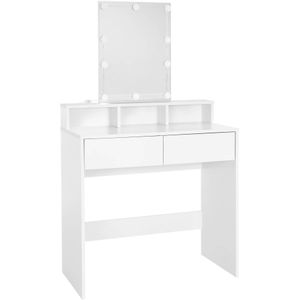 Kaptafel met LED Verlichting 80x40x140 cm Wit ML-Design