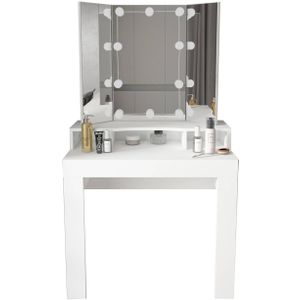 ML-Design kaptafel met LED verlichting, wit, 89,5x155x43,5 cm, gemaakt van MDF spaanplaat